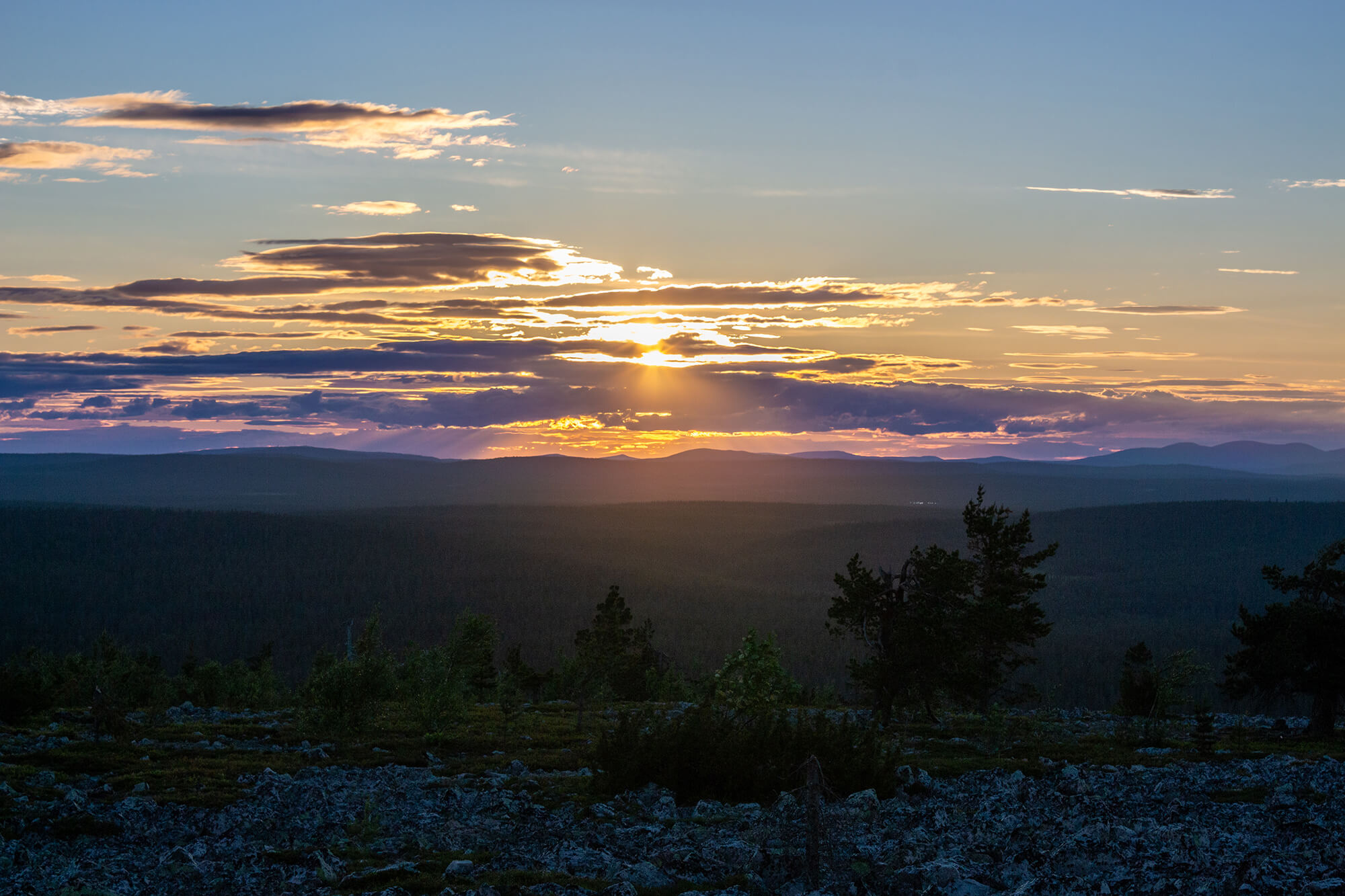Workation in Lappland Kuertunturi Mitternachtssonne