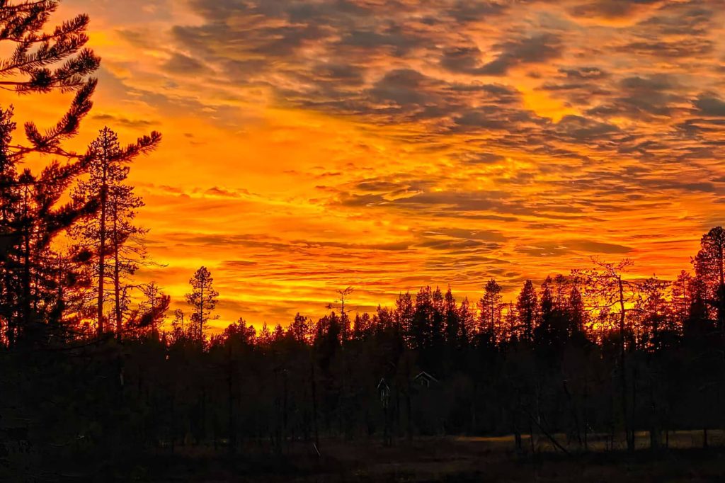 Ylläs im Oktober bei Sonnenuntergang